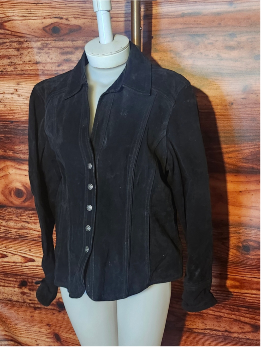 Women's Dressbarn Suede Leather Jacket Black Size XL